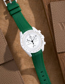 Curved Vertech Rubber Strap - Green - OM Luxury