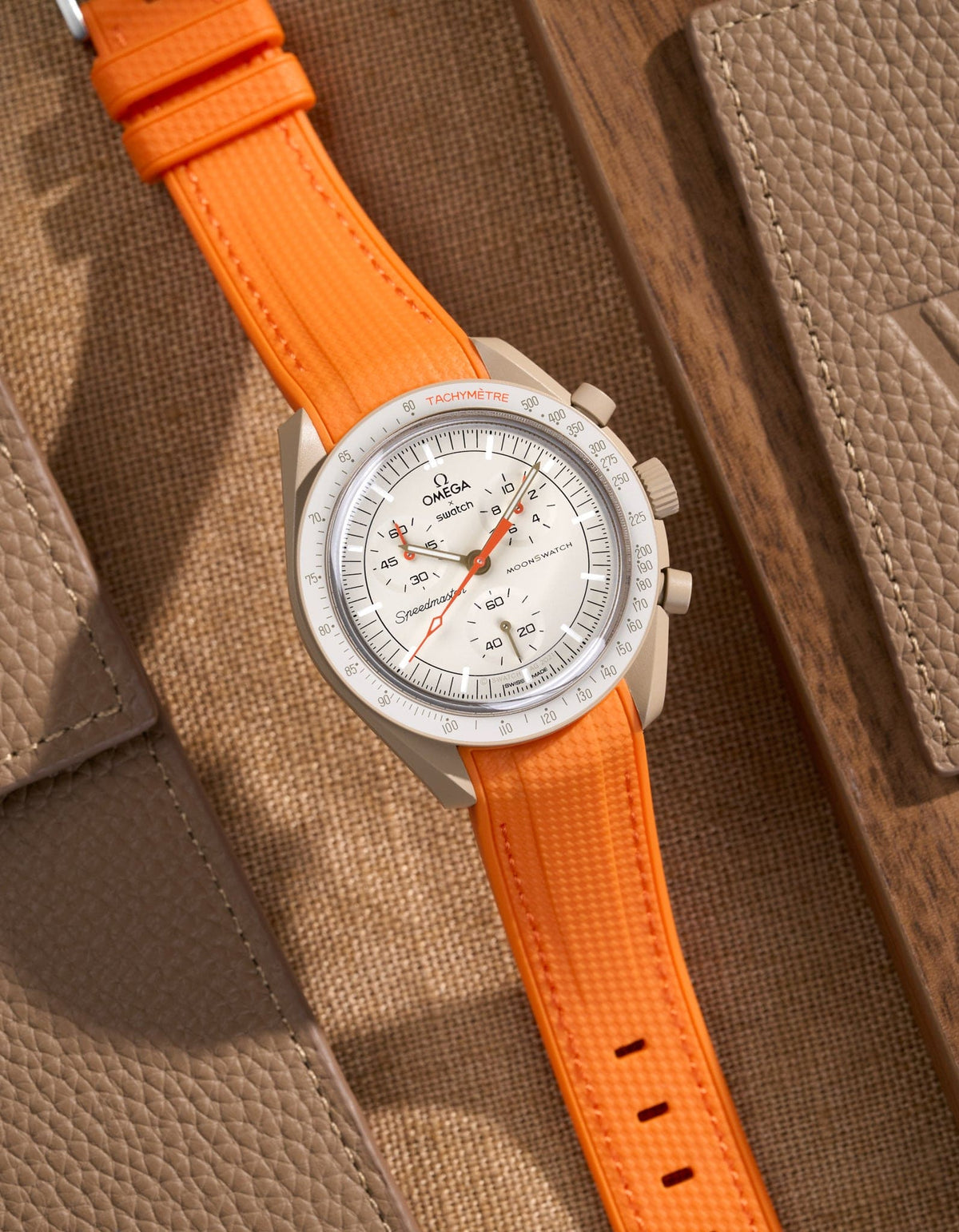 Curved Vertech Rubber Strap - Orange - OM Luxury
